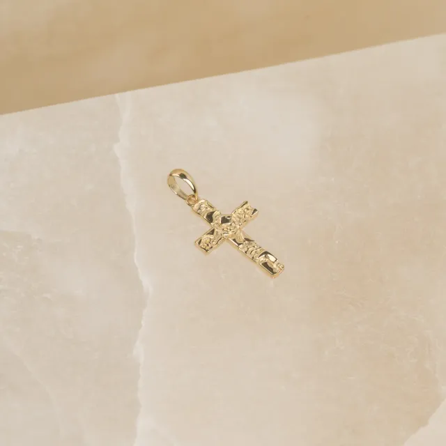 Sisi Copenhagen Celeste korsvedhæng 9kt guld 10x16mm