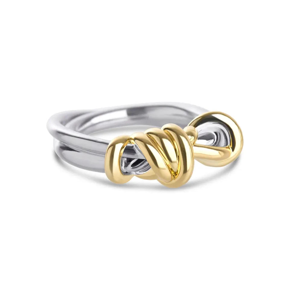 TIMI OF SWEDEN Kelly knude ring guld sølv str. 18 waterproof