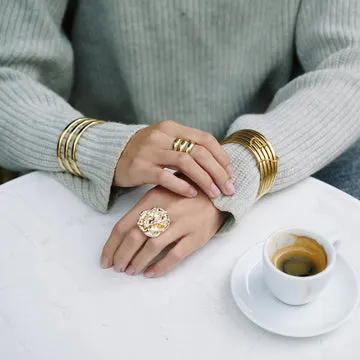 Timi of Sweden Daga Triple ring forgyldt justerbar