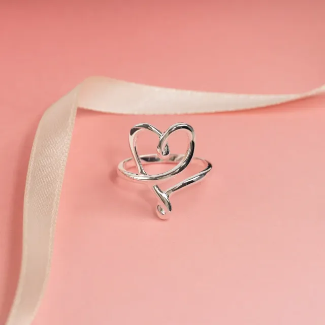 Sisi Copenhagen Sofia Silver ring sølv hjerte 13x20 mm