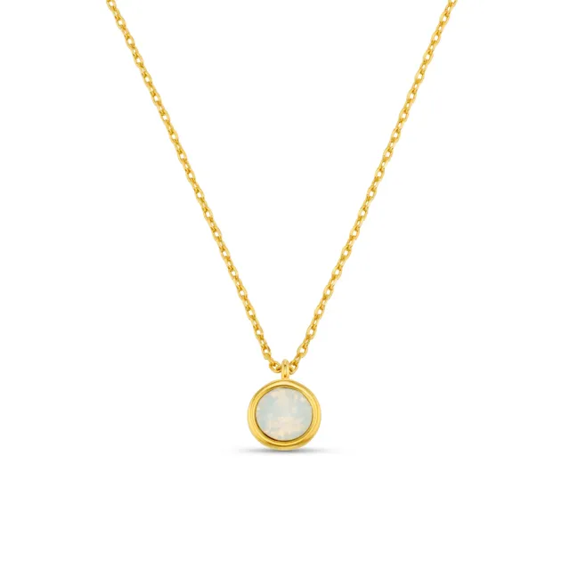Orelia White Opal halskæde guld Swarovski