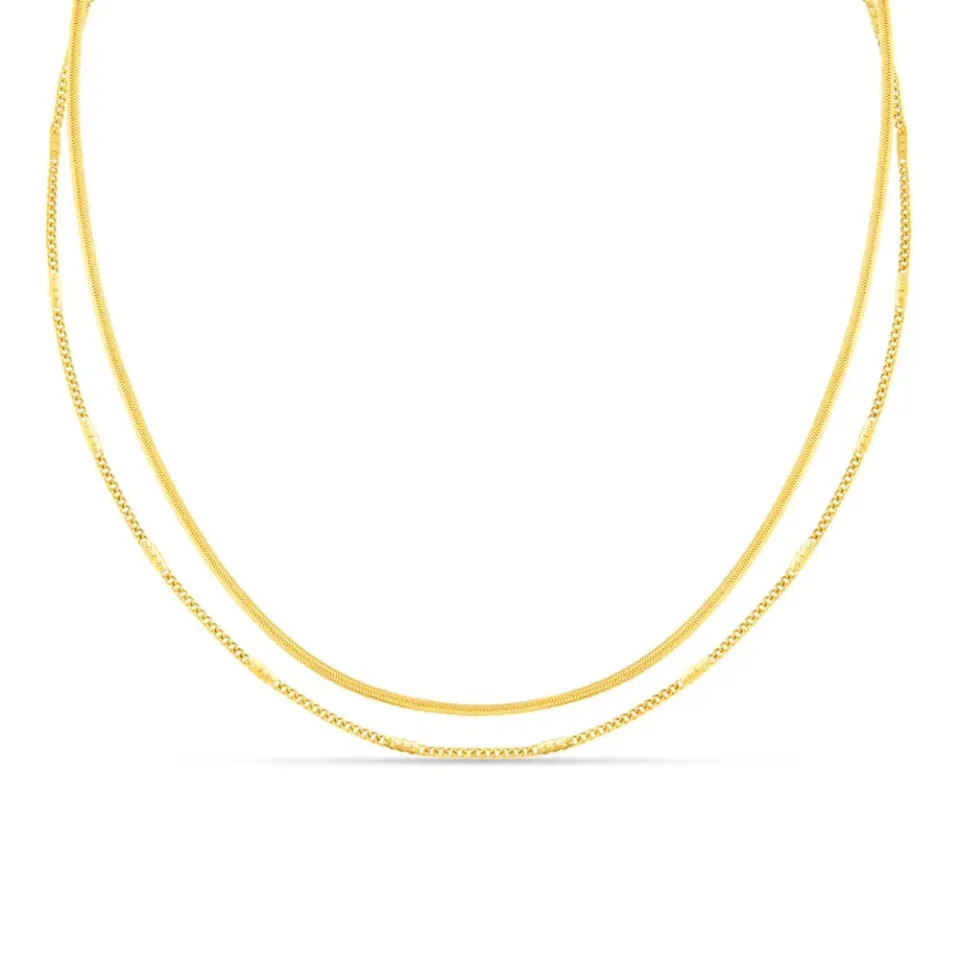 Orelia Fine Layered Snake Chain halskæde forgyldt