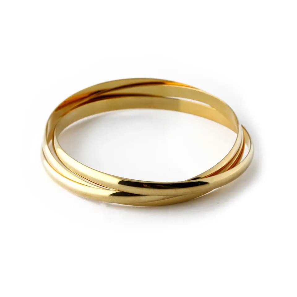 Orelia Interlocking Bangles forgyldt armbånd guld 3-delt