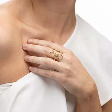 TIMI OF SWEDEN Lucky blomsterring forgyldt 18k 29 mm
