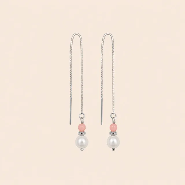 Lulo Jewelry Coral Strings ørekæde sølv
