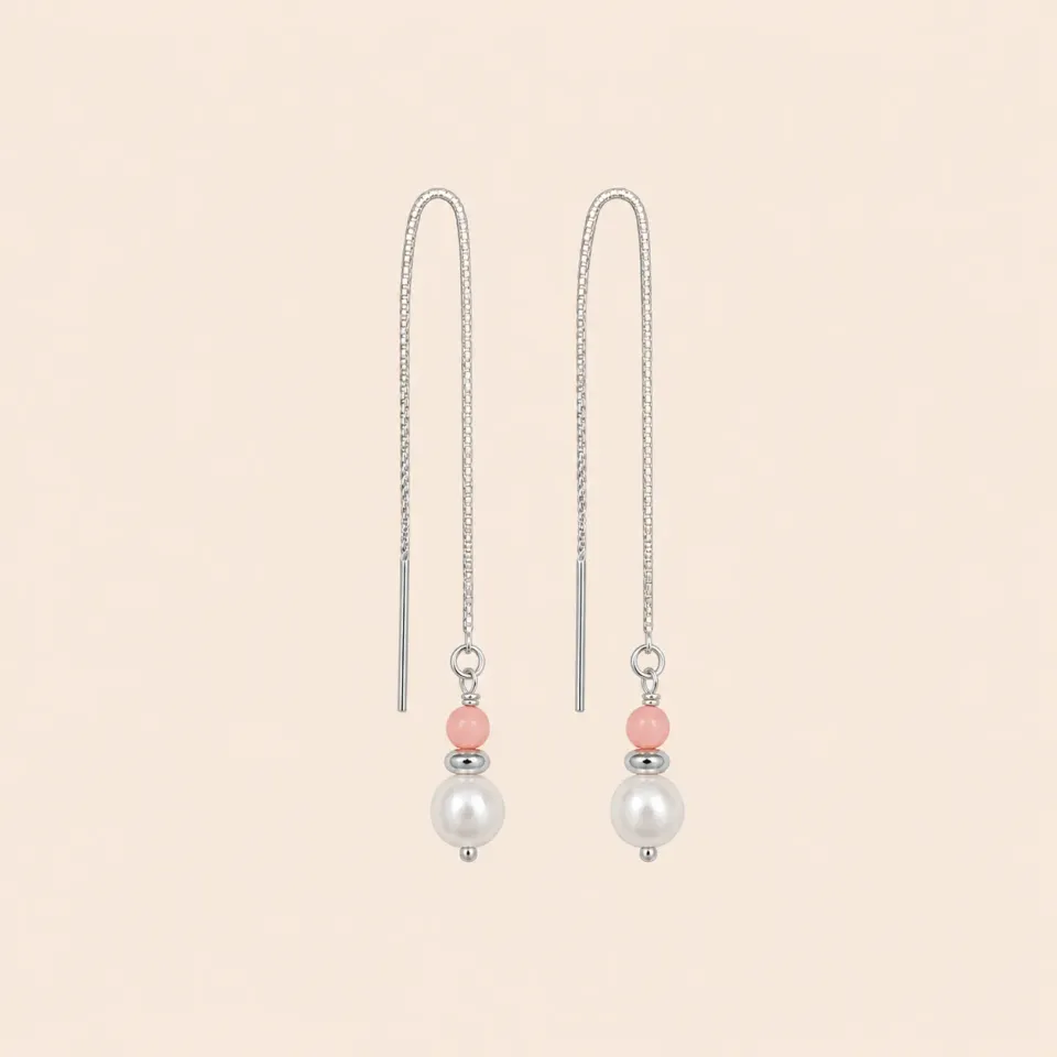 Lulo Jewelry Coral Strings ørekæde sølv