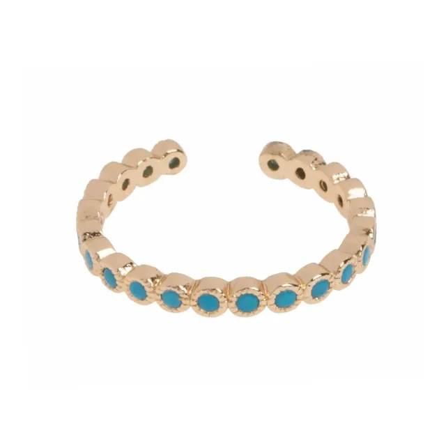 TIMI OF SWEDEN Riya turkis ring forgyldt justerbar