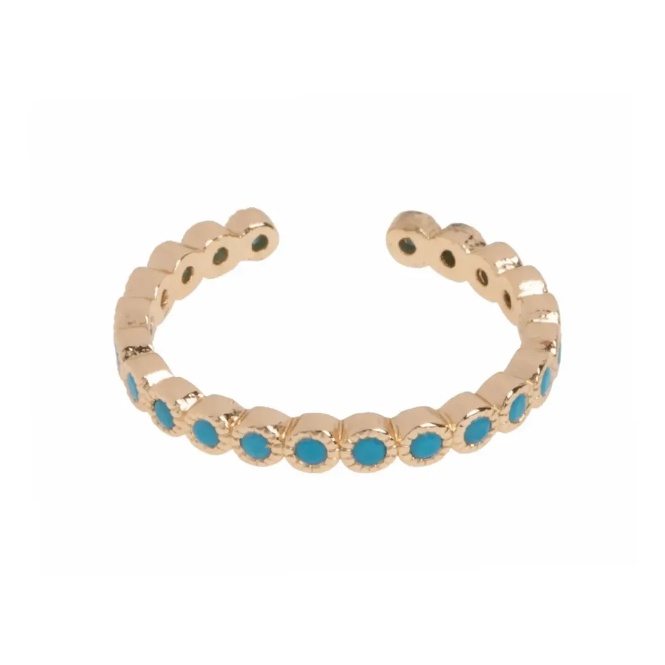 TIMI OF SWEDEN Riya turkis ring forgyldt justerbar