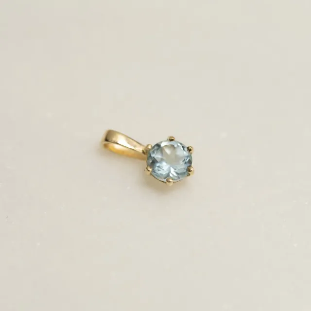 Sisi Copenhagen Soley Blue Topaz vedhæng 9kt guld 4mm