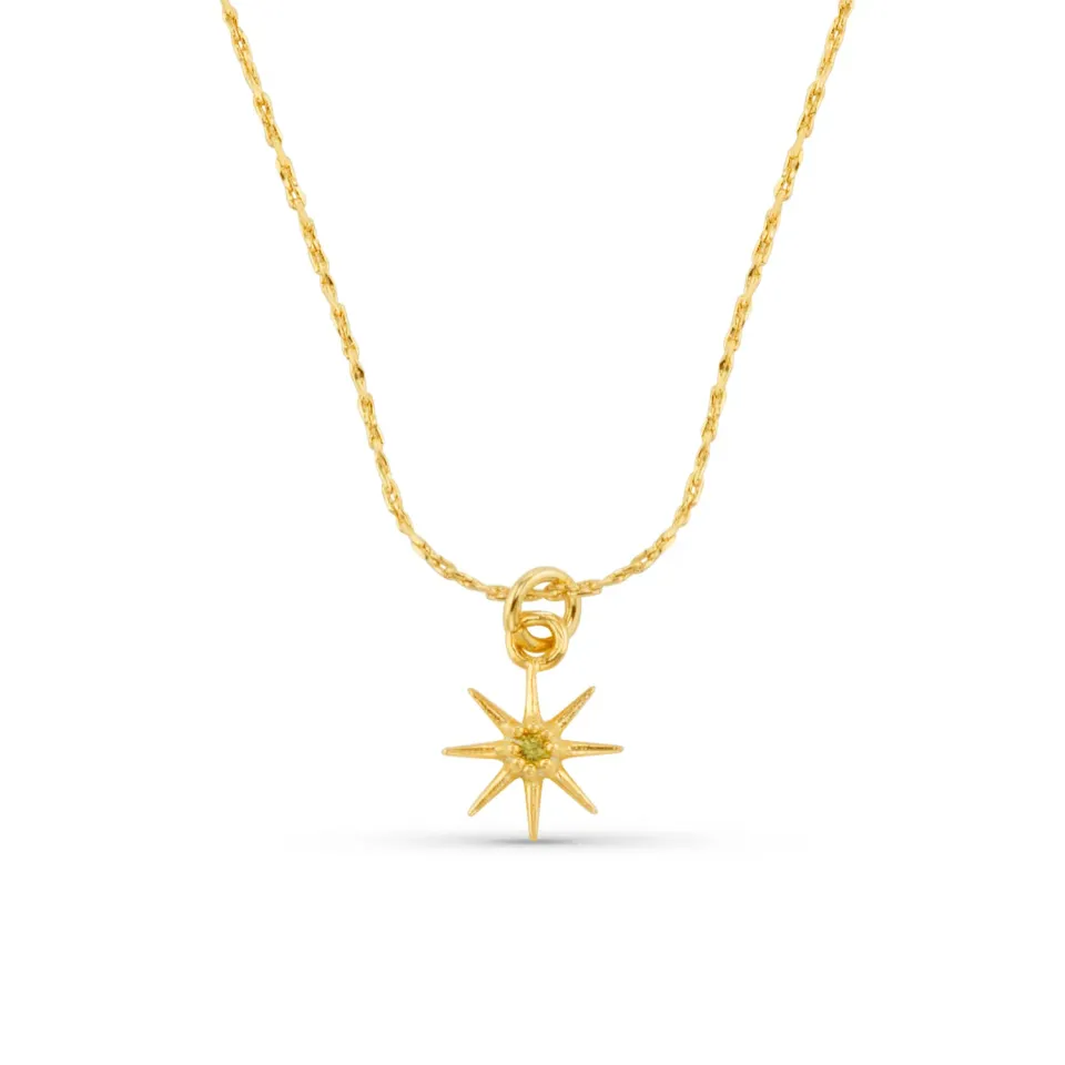 Orelia Birthstone halskæde forgyldt august peridot