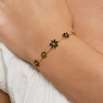 TIMI OF SWEDEN Fay flower armbånd guld stål 10,3 mm