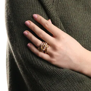 TIMI OF SWEDEN Kristina stacked ring two-tone