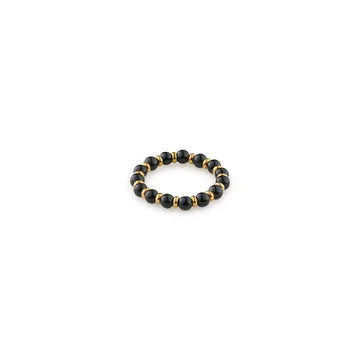 TIMI OF SWEDEN Stone and Bead ring forgyldt sten