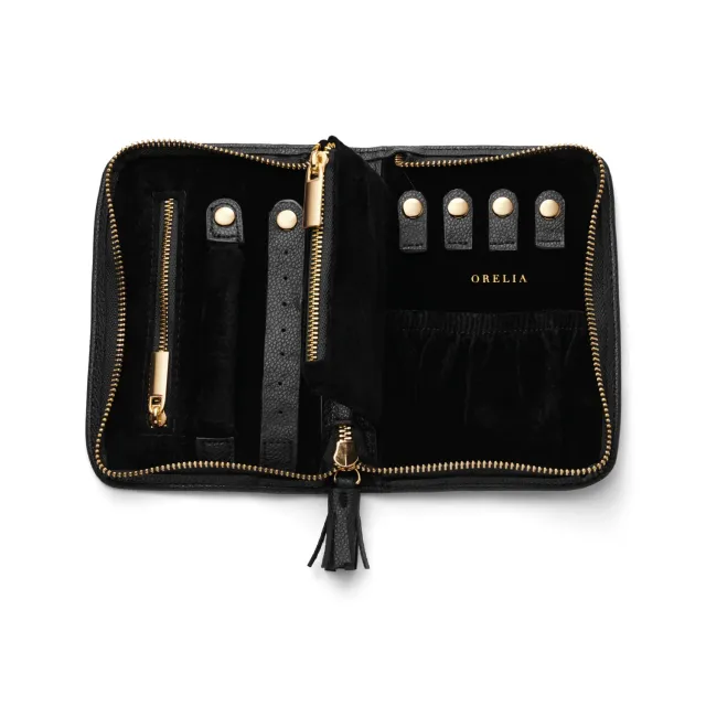 Orelia Black Jewellery Travel smykkeæske sort lynlås