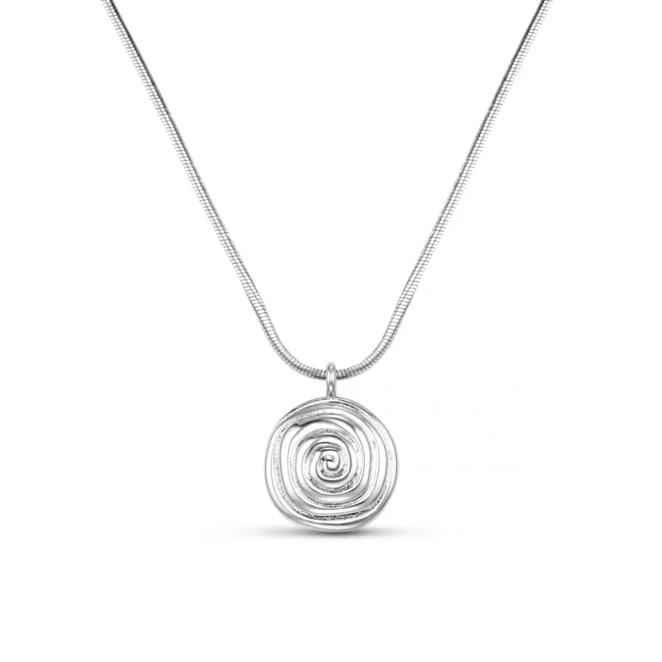 Orelia Statement Spiral halskæde sølv vedhæng