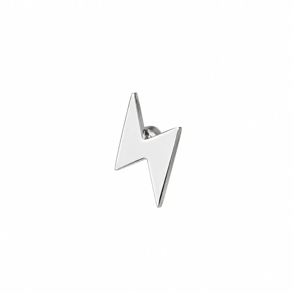 Wos Up Flash Mini ørestik sølv enkelt lyn 0,9 cm