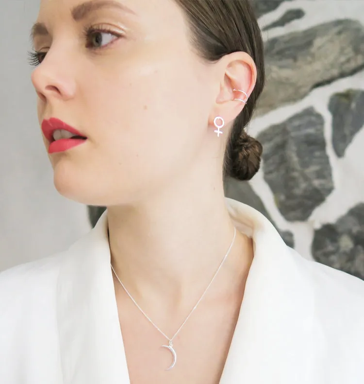 Wos Gudrun single ørering sølv 1,5 cm