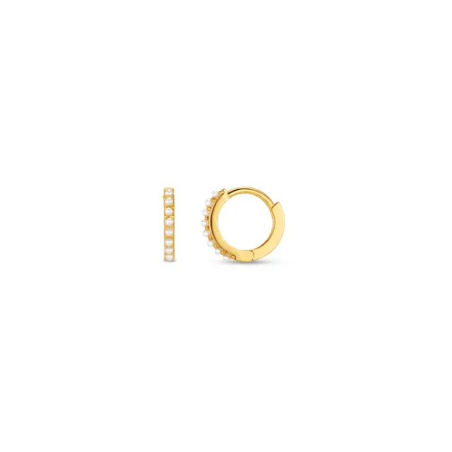 Orelia Pearl Mini Micro Hoop øreringe guld med perler