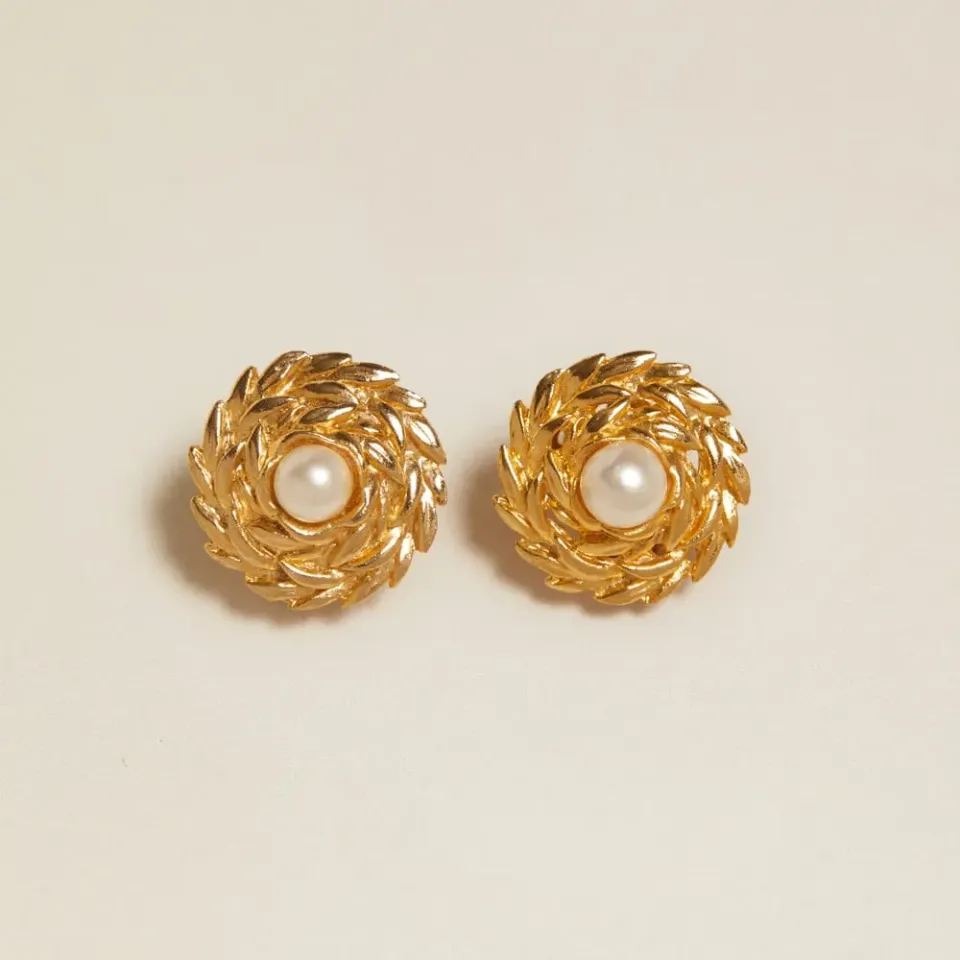 Orelia Vintage Pearl & Wreath øreringe clip-on perle