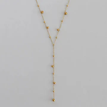 TIMI OF SWEDEN Klara lariat halskæde guld rustfrit stål