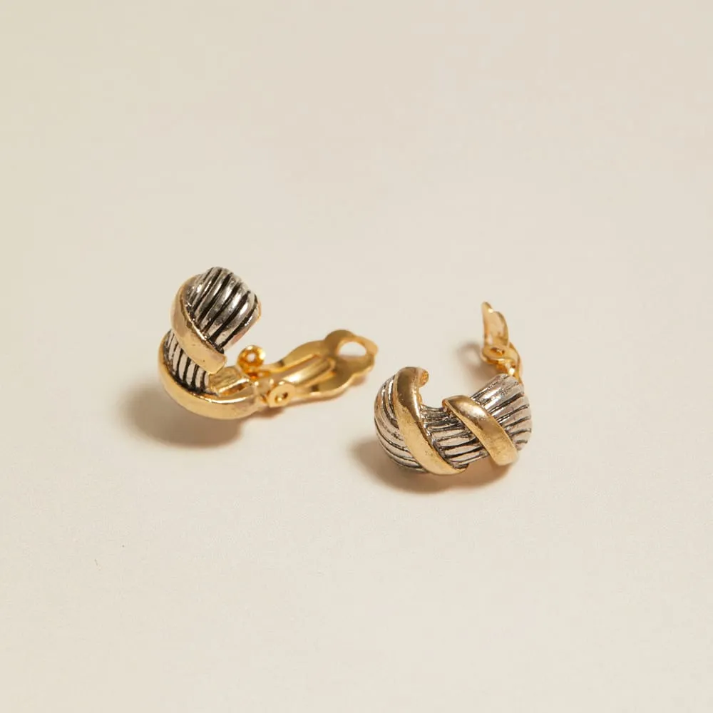 Orelia Vintage Mixed Metal Hoop øreringe clip-on tofarvet