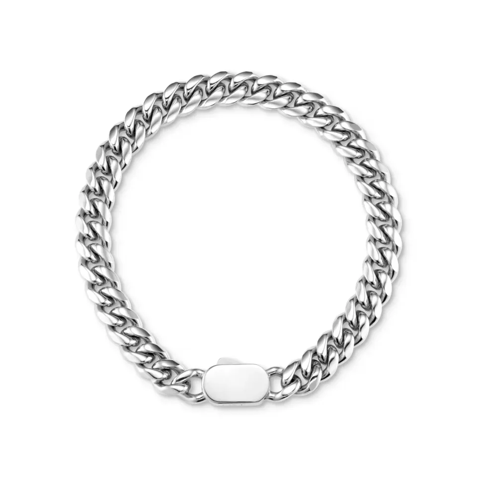 Orelia Chunky Flat Curb armbånd sølv chunky