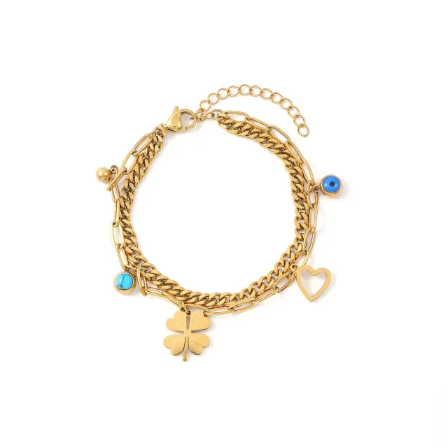 TIMI OF SWEDEN Edeline armbånd charms guld 16 cm