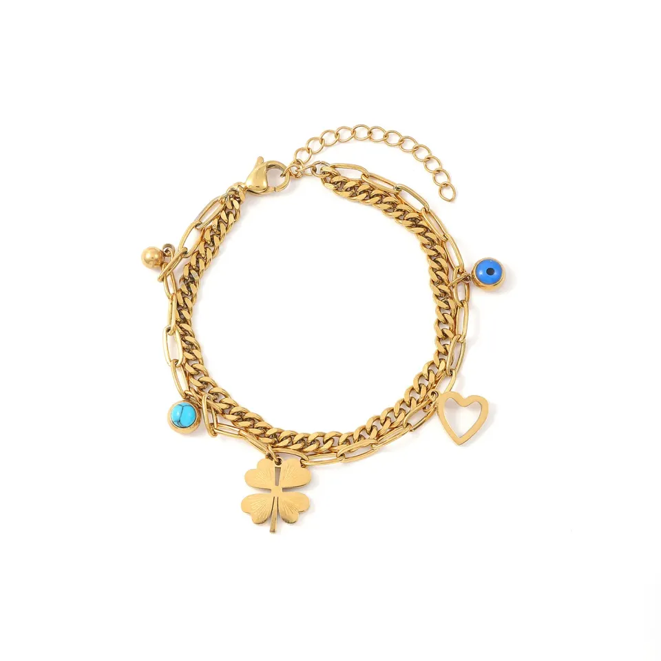 TIMI OF SWEDEN Edeline armbånd charms guld 16 cm