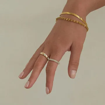 TIMI OF SWEDEN Nandi ring forgyldt med zirkonia str 17