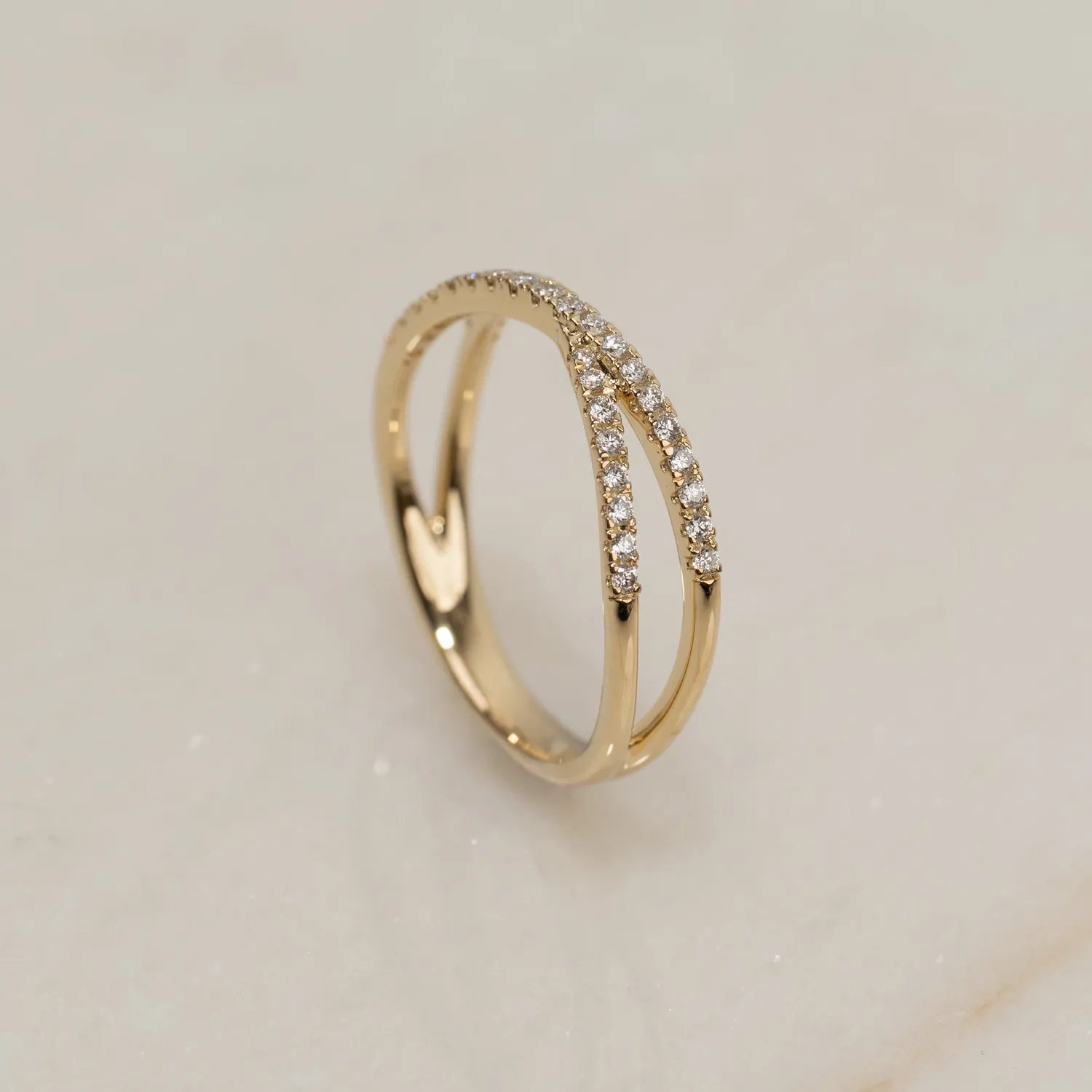 Sisi Copenhagen Cross Diamond Alliance ring guld 0,25 ct str 58