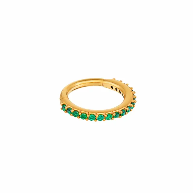 Orelia Emerald Pavé Clicker Hoop 8mm øreringe