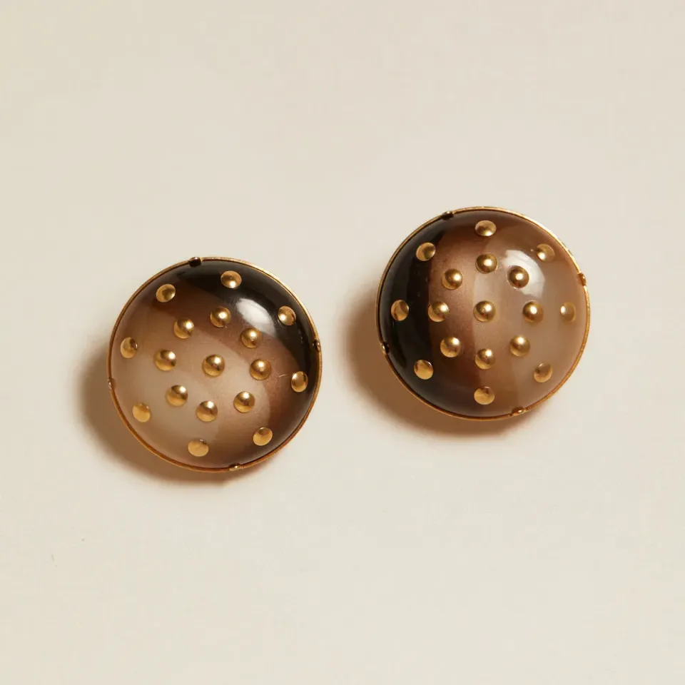 Orelia Vintage Studded clip-on øreringe halvædelsten