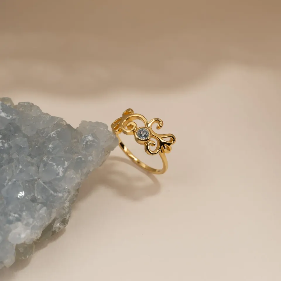 Sisi Copenhagen Solea Blue Topaz ring blå topas