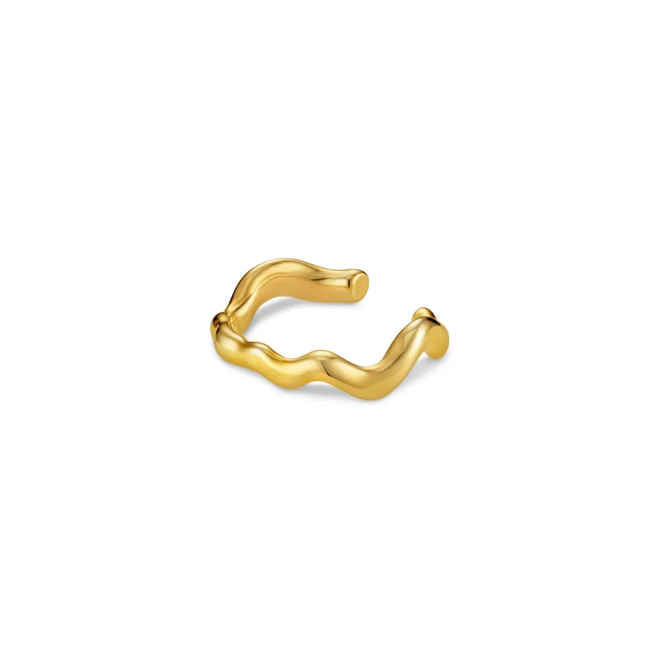 Orelia Organic Wave ear cuff forgyldt guld