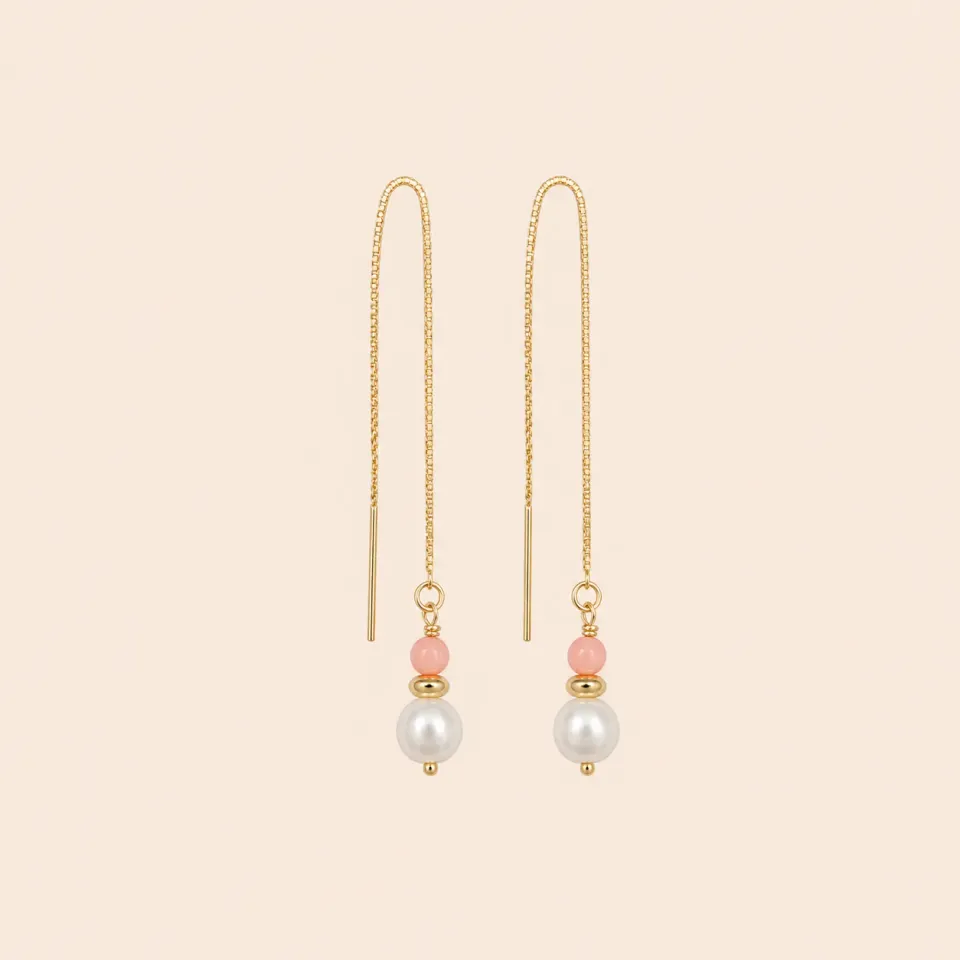 Lulo Jewelry Coral Strings øreringe 18K guldbelagt