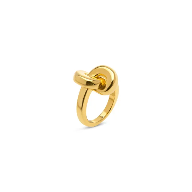 TIMI OF SWEDEN Pella Knot ring stål forgyldt str 18