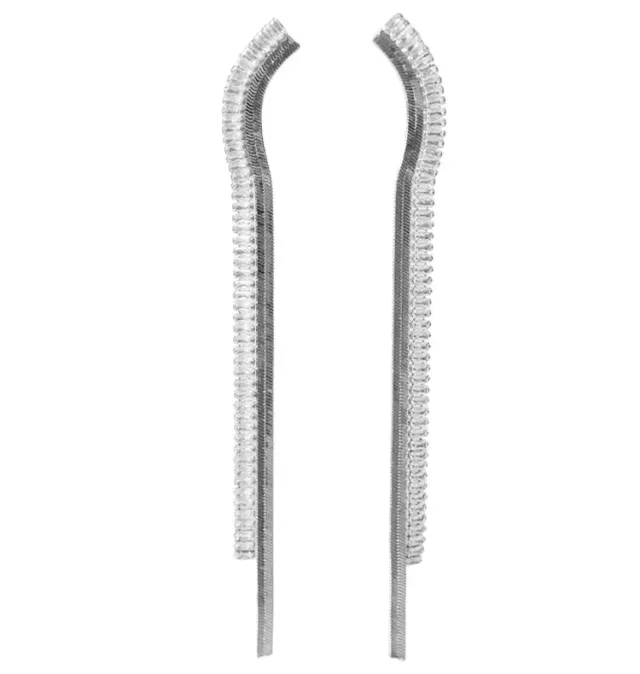 Wos Ivanna øreringe sølv 11 cm strass