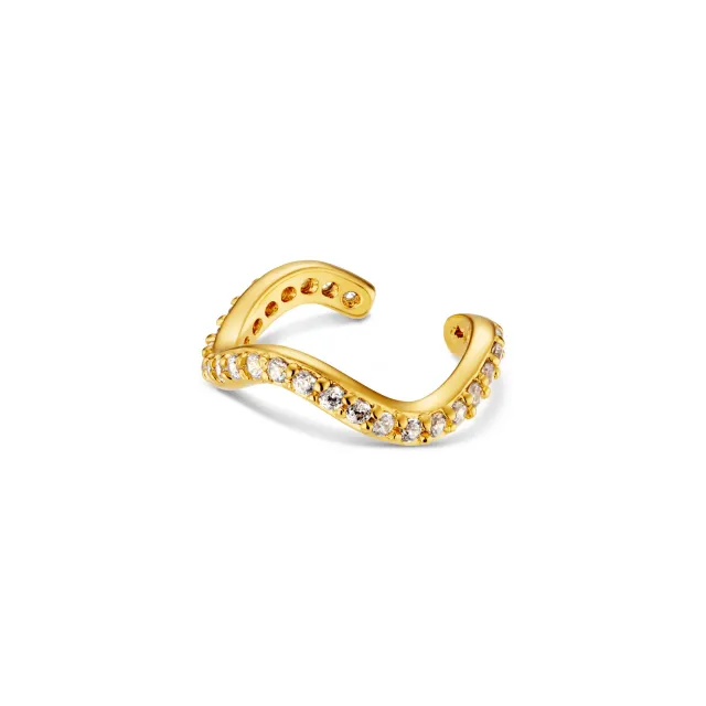 Orelia Fine Pavé Wave ear cuff guld
