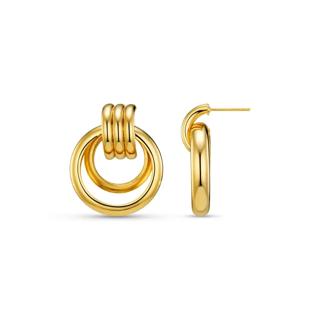 Orelia Statement Open Interlocking hoops forgyldte øreringe