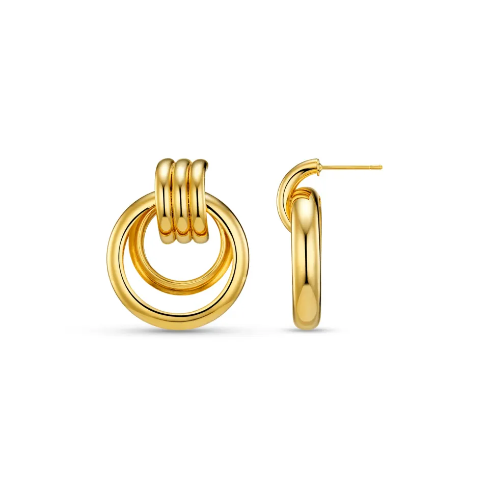 Orelia Statement Open Interlocking hoops forgyldte øreringe