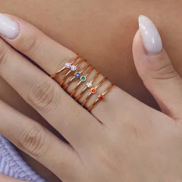 TIMI OF SWEDEN Chakra Crystal ring rustfrit stål