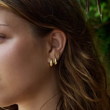 TIMI OF SWEDEN Tia mini kors øreringe stål guld