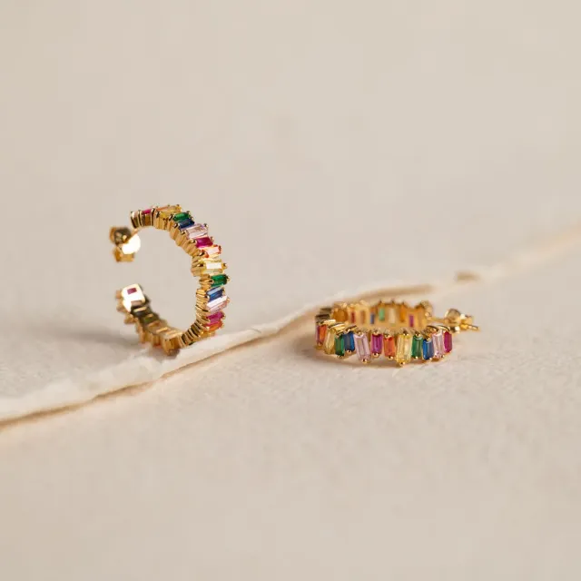 Sisi Copenhagen Veronica Rainbow Golden creoler 20 mm farver