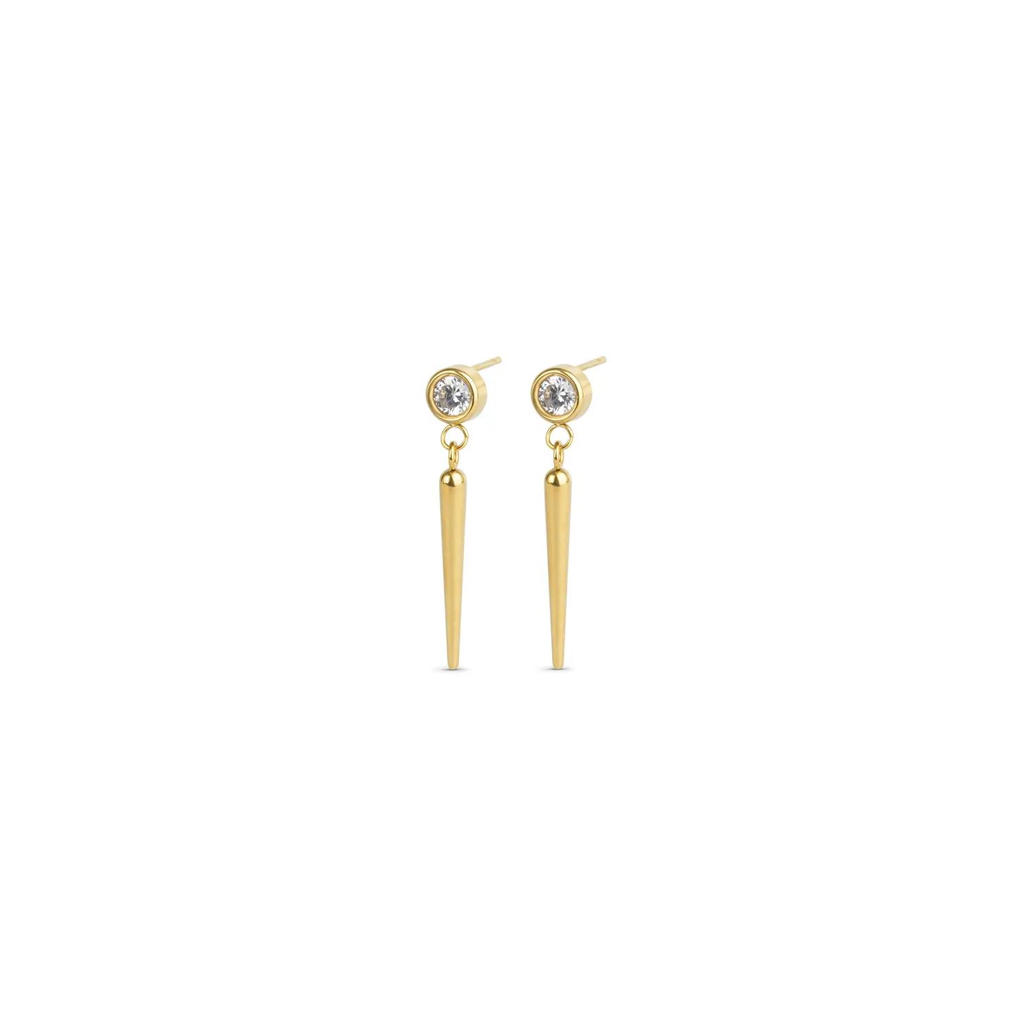 TIMI OF SWEDEN Bim spike øreringe krystal stål 22mm