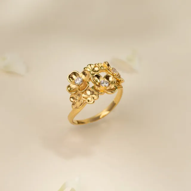 Sisi Copenhagen Flora Crystal Cluster ring forgyldt zirkonia