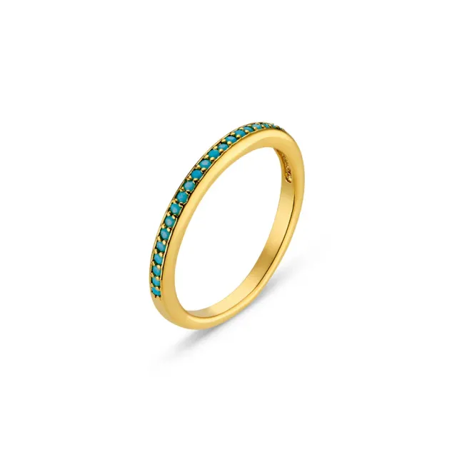 Orelia Fine Turquoise Pavé ring guld M/L turkis