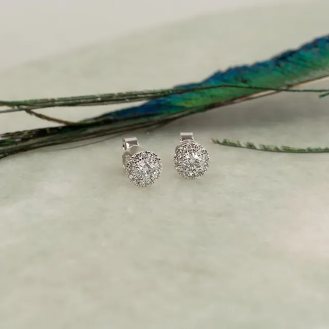 Sisi Copenhagen Halo Lab-Diamond ørestikker hvidguld 0,65 ct