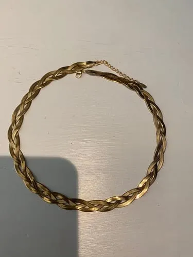 TIMI OF SWEDEN Ariel flettet halskæde guld 40+5 cm stål