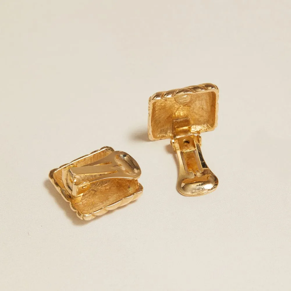 Orelia Vintage Box Stud clip-on øreringe guld