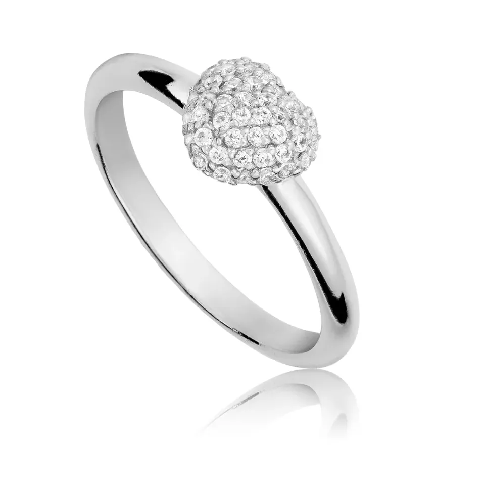 Bykjaergaard Divine ring sølv hjerte zirkonia str. 52